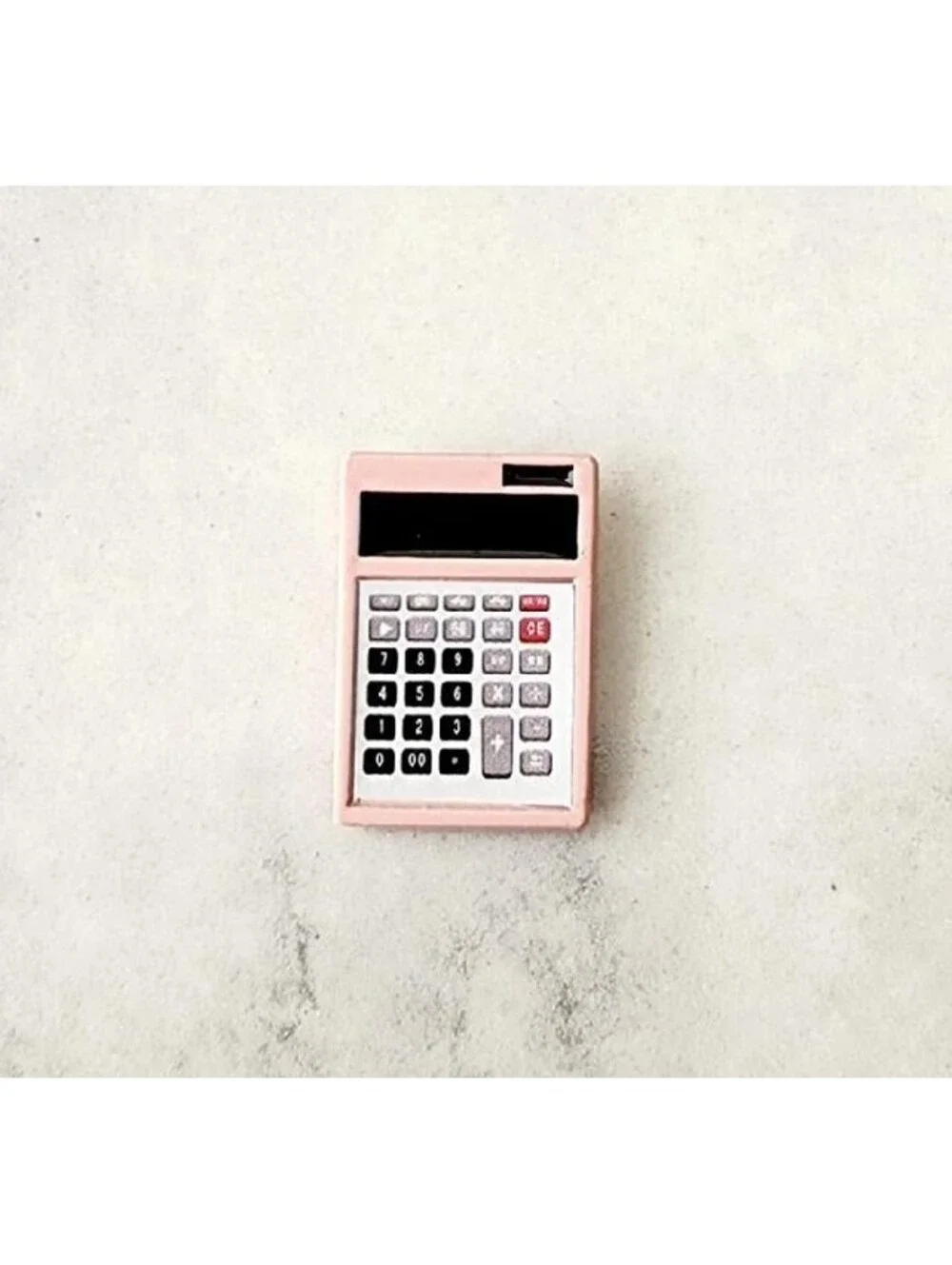 Pink Miniature Dollhouse School Office Calculator
